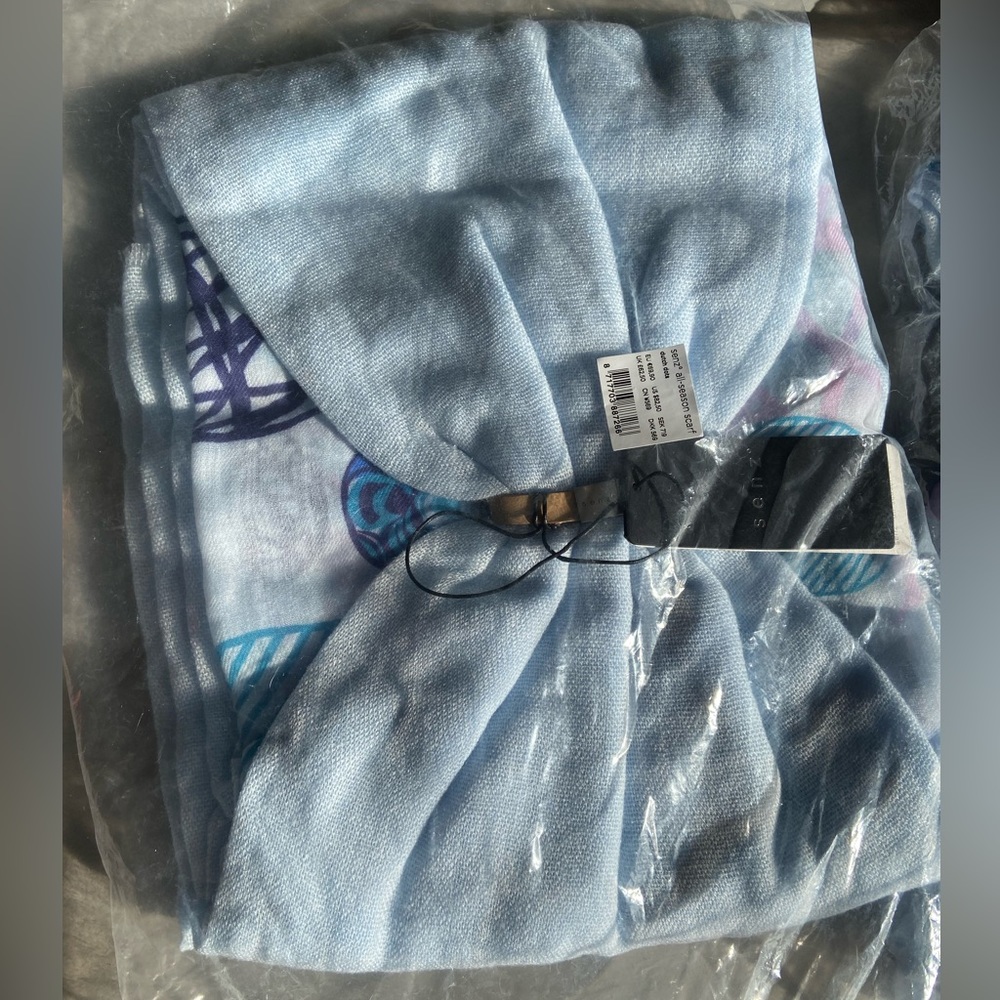 NWT Senz Dutch Dots Blue Scarf All-Season